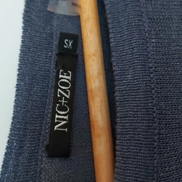 NWT Nic + Zoe Linen Blend Ruched Sleeve with Ties Lightweight Sweater Si… - Picture 4 of 7